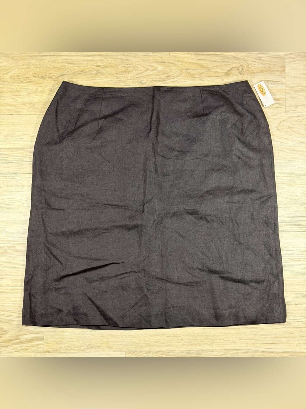 NEW Vintage Talbots Irish Linen Black Pencil Skirt Minimalist Classic Tailored